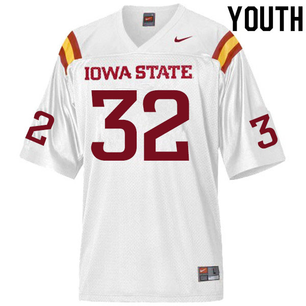 Youth #32 Gerry Vaughn Iowa State Cyclones College Football Jerseys Sale-White